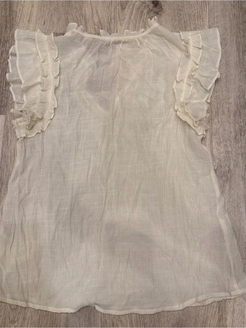 Mine Cream Ruffle Sleeve Blouse | Size Medium - Picture 3 of 3